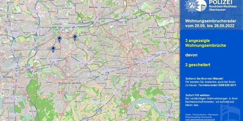 POL-OB: Wohnungseinbruchsradar in Oberhausen - Foto: presseportal.de