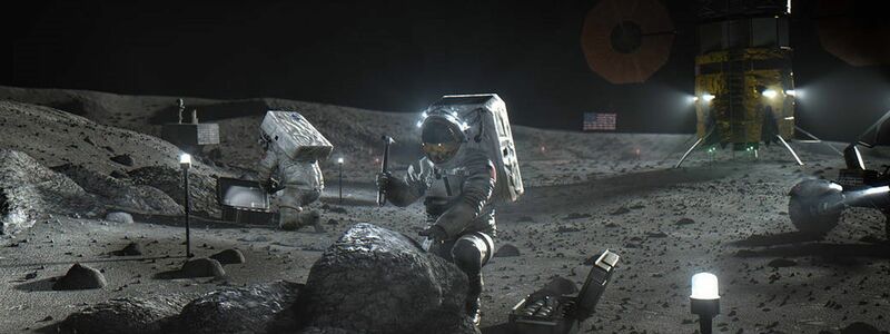 So in etwa stellt sich die Nasa die Mondlandung von Artemis-Astronauten vor (Illustration). - Foto: Nasa/dpa
