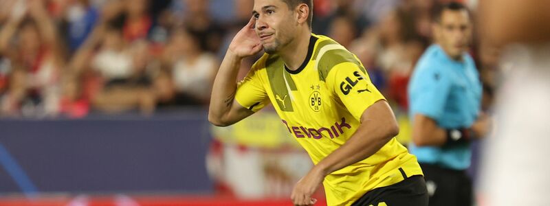 Dortmunds Raphael Guerreiro jubelt nach seinem Treffer zum 1:0. - Foto: Daniel Gonzalez Acuna/dpa