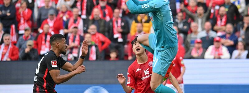 Leipzigs Torhüter Janis Blaswich pariert einen Ball gegen den Mainzer Jae-Sung Lee. - Foto: Torsten Silz/dpa