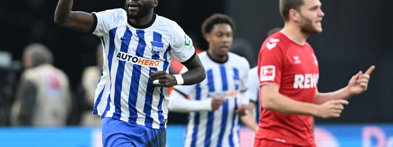 Herthas Aka Wilfriede Kanga bejubelt den Treffer zum 1:0 gegen den 1. FC Köln. - Foto: Soeren Stache/dpa