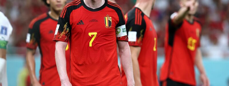 Die Belgier um Kevin De Bruyne (v.) verloren gegen Marokko. - Foto: Bruno Fahy/BELGA/dpa