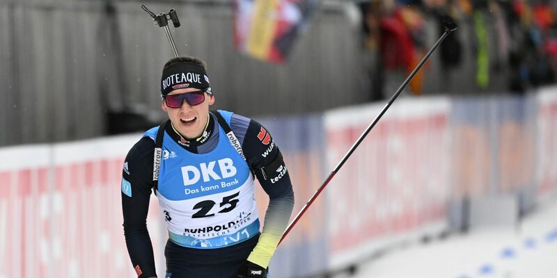 Justus Strelow kam beim Massenstart in Antholz als Neunter ins Ziel. - Foto: Sven Hoppe/dpa