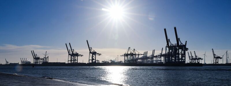 Auch über diese Container im Hamburger Hafen im- und exportiert Deutschland Waren. - Foto: Christian Charisius/dpa