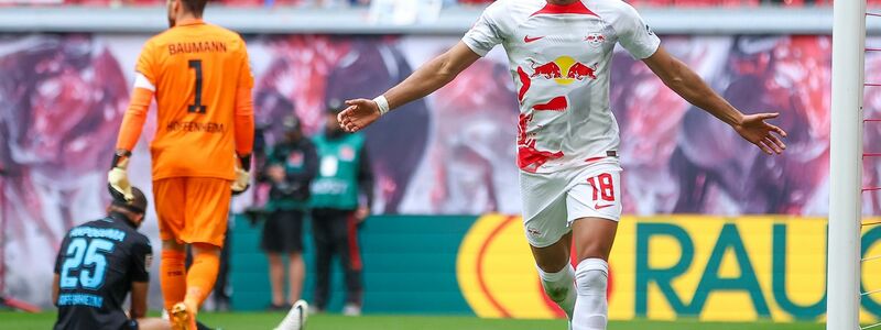 Christopher Nkunku erzielte den Treffer beim Leipziger Heimsieg gegen Hoffenheim. - Foto: Jan Woitas/dpa