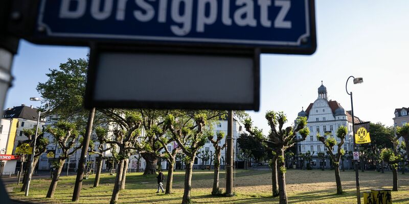 Der Borsigplatz in Dortmund blieb nach der verpassten Meisterschaft leer. - Foto: Bernd Thissen/dpa