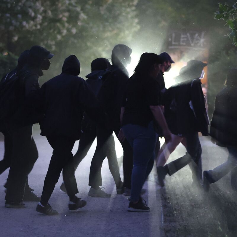 Demonstration für Lina E. in Leipzig. - Foto: Jan Woitas/dpa