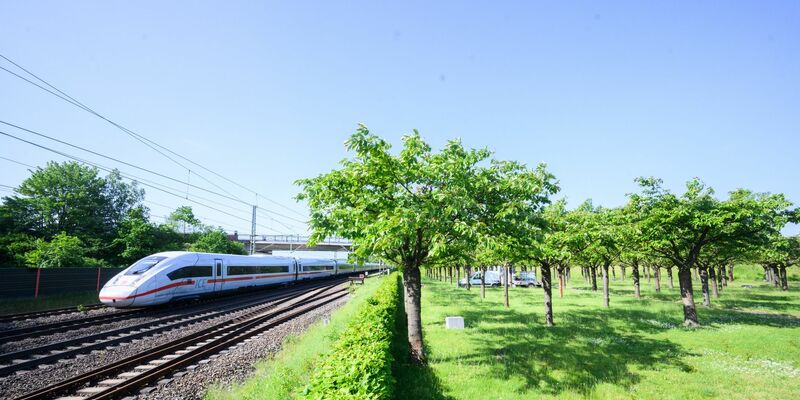Ein ICE passiert die Gedenkstätte für die Opfer des ICE-Unglücks von Eschede. - Foto: Julian Stratenschulte/dpa