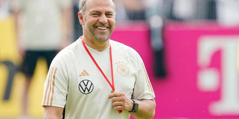 Sitzt gegen die Ukraine zum 22. Mal als Bundestrainer auf der Bank: Hansi Flick. - Foto: Uwe Anspach/dpa