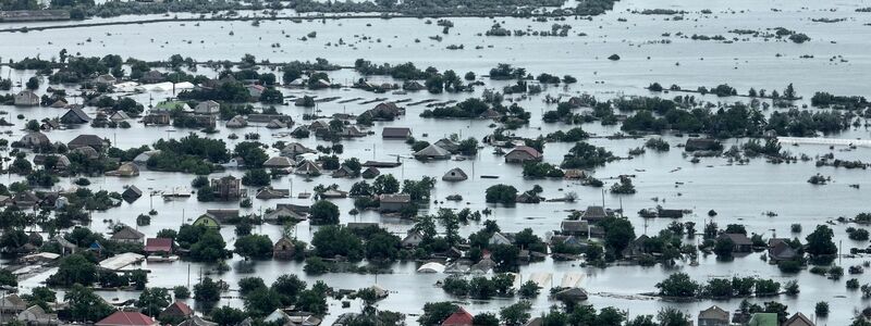 Die überflutete Stadt Oleschky. - Foto: Uncredited/AP