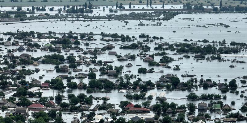 Die überflutete Stadt Oleschky. - Foto: Uncredited/AP