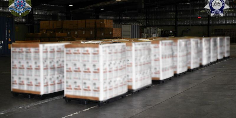 Paletten mit Methamphetaminen aus Kanada. - Foto: Vic Police/VIC POLICE/AAP/dpa