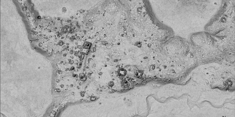 Der Umriss der neu entdeckten Maya-Siedlung. - Foto: Ivan Sprajc/INAH/dpa