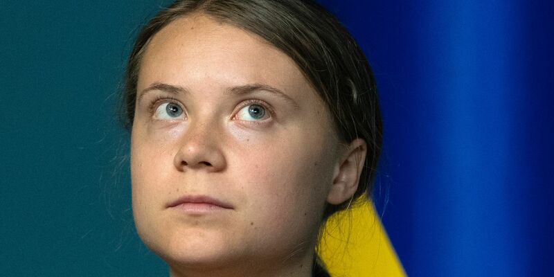 Greta Thunberg, Klima-Aktivistin aus Schweden, nimmt an einer Pressekonferenz teil, auf der eine neu gegründete Arbeitsgruppe vorgestellt wird, die sich mit den ökologischen Schäden befassen wird, die durch den Krieg in der Ukraine entstanden sind. - Foto: Efrem Lukatsky/AP/dpa