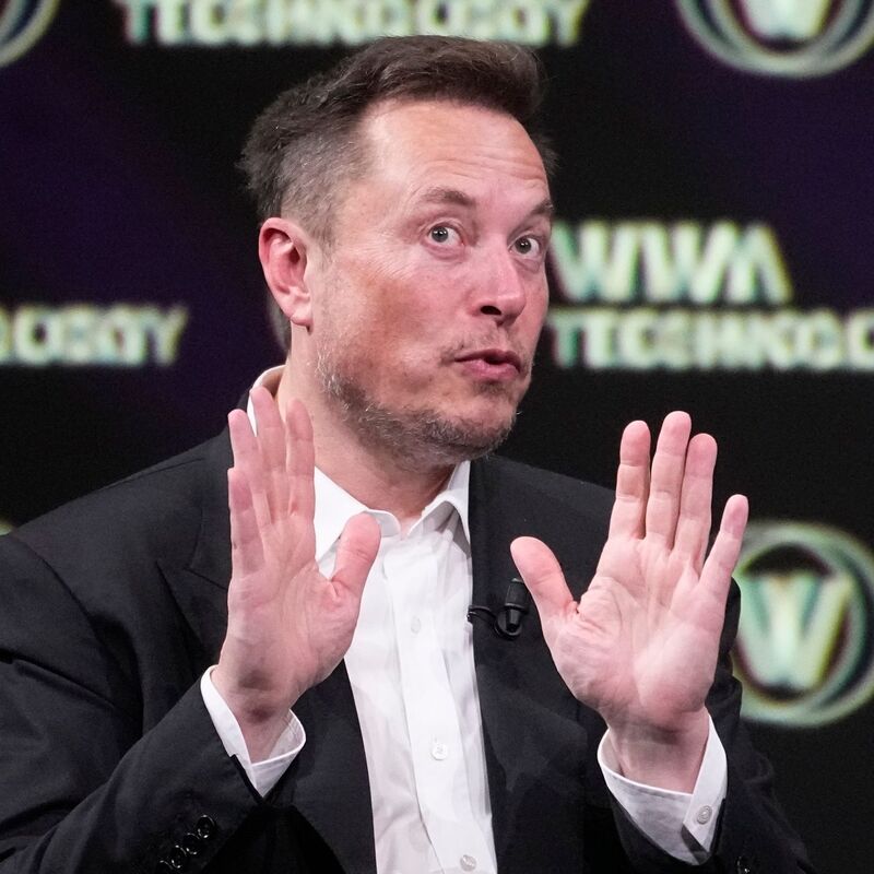 Elon Musks Neuralink hat im Mai die Erlaubnis bekommen, das flache und runde Implantat in einer klinischen Studie Menschen einzusetzen. - Foto: Michel Euler/AP/dpa