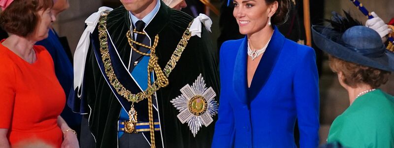 Prinz William und Prinzessin Kate beim nationalen Dankes- und Widmungsgottesdienst für König Charles III. und Königin Camilla. - Foto: Peter Byrne/PA Wire/dpa