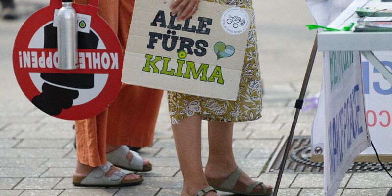 Teilnehmer halten bei Protesten der Klimaschutzbewegung Fridays for Future Plakate. - Foto: Henning Kaiser/dpa