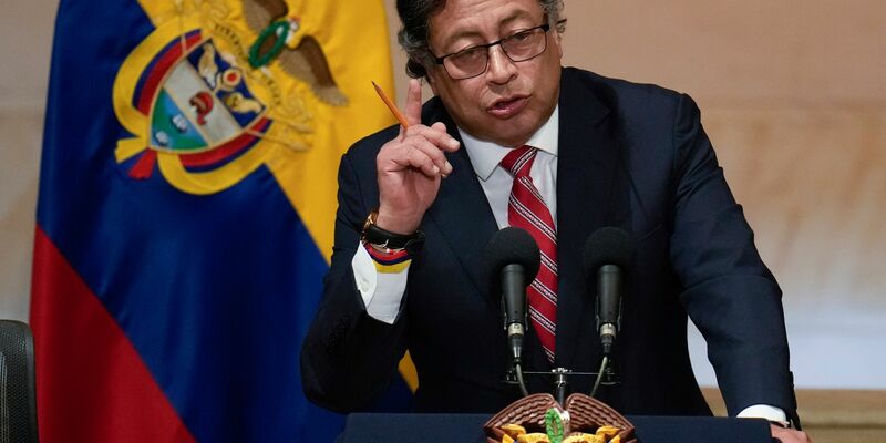Kolumbiens Präsident Gustavo Petro während seiner Rede bei der Eröffnung einer Kongresssitzung. - Foto: Fernando Vergara/AP/dpa