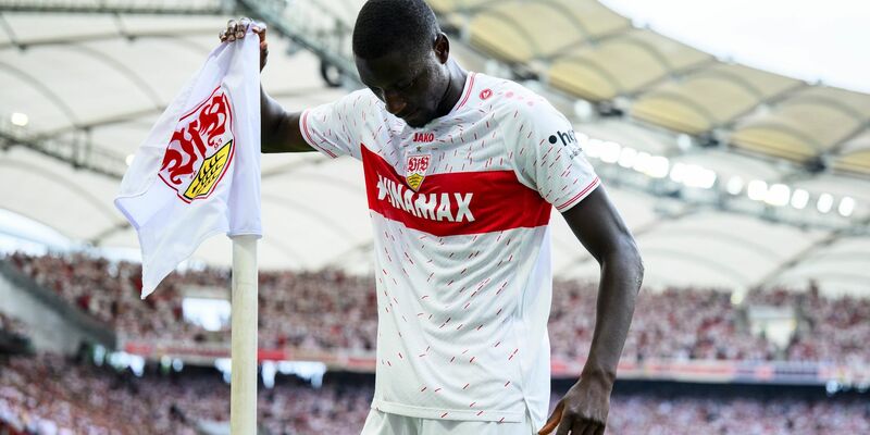 Stuttgarts Serhou Guirassy jubelt nach seinem Tor zum 1:0. - Foto: Tom Weller/dpa