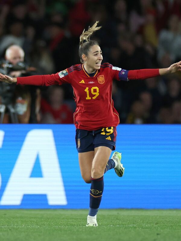 España celebra el título de la Copa del Mundo durante la Copa del Mundo Femenina.