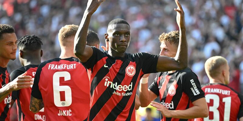 Frankfurts Randal Kolo Muani war mit seinem Treffer der Matchwinner im Hessen-Derby. - Foto: Arne Dedert/dpa