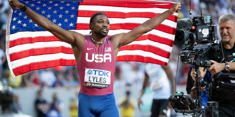 Noah Lyles ist in Budapest zum WM-Titel über die 100 Meter gesprintet. - Foto: Sven Hoppe/dpa