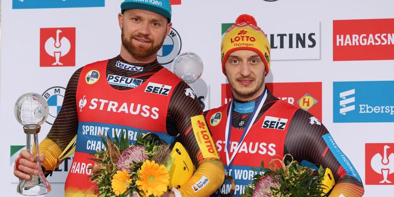 Die Rodler Toni Eggert und Sascha Benecken gewannen zusammen elf WM-Titel, olympisches Silber in Peking (2022) und Bronze in Pyeongchang (2018). - Foto: Friso Gentsch/dpa