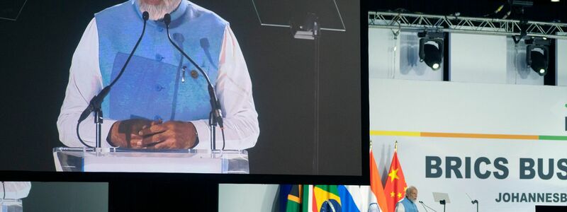 Indiens Premierminister Narendra Modi während des Gipfels der Staats- und Regierungschefs der Brics-Gruppe wichtiger Schwellenländer. - Foto: Jerome Delay/AP/dpa