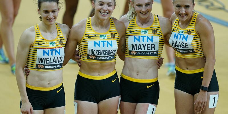 Die deutsche 4x100 m-Staffel der Frauen. - Foto: Marcus Brandt/dpa