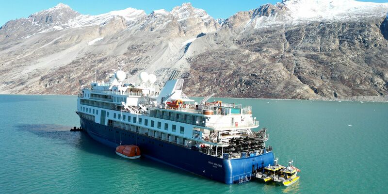 Das Kreuzfahrtschiff «Ocean Explorer» ist vor Grönland auf Grund gelaufen. - Foto: Uncredited/SIRIUS/Joint Artic Command/AP/dpa