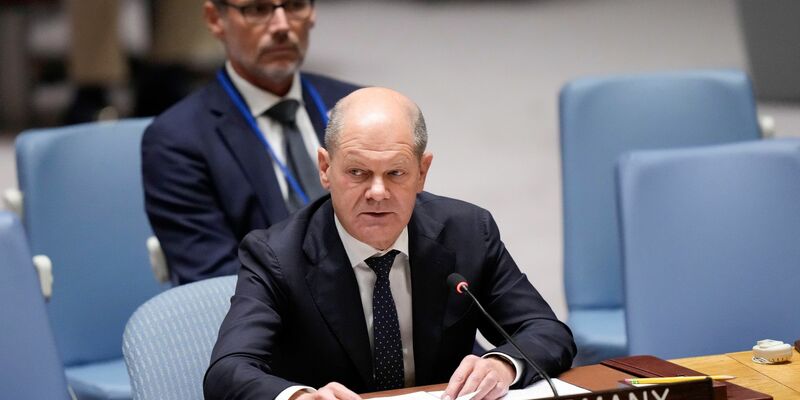 Bundeskanzler Olaf Scholz spricht im UN-Sicherheitsrat. - Foto: Mary Altaffer/AP/dpa