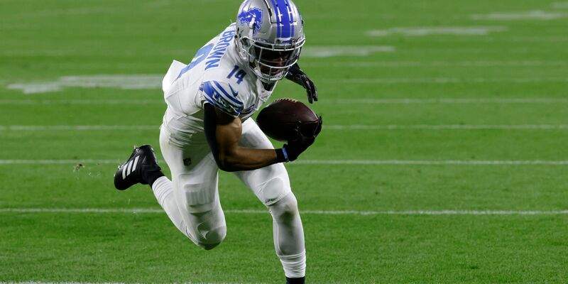 Feierte mit den Detroit Lions den dritten Saisonsieg: Amon-Ra St. Brown. - Foto: Mike Roemer/AP/dpa