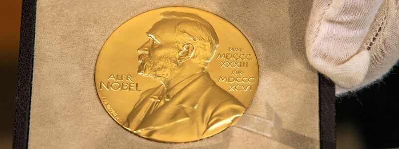 Die Vorderseite der Nobel-Medaille zeigt den Preisstifter Alfred Nobel. (Archivbild)  - Foto: Peter Kneffel/dpa/Pool/dpa