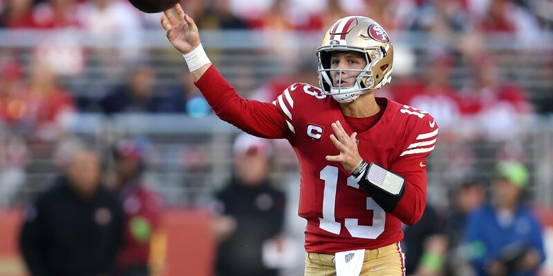 San Francisco 49ers Quarterback Brock Purdy (13) spielt einen Pass. - Foto: Jed Jacobsohn/AP/dpa