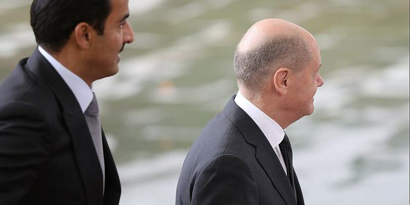 Tamim bin Hamad Al Thani und Olaf Scholz am 12.10.2023 - Foto: ?ber dts Nachrichtenagentur