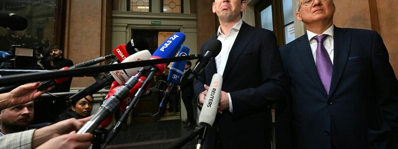 Zum Auftakt des Prozesses gegen Sebastian Kurz (l) ist das Medieninteresse enorm. - Foto: Helmnut Fohringer/APA/dpa