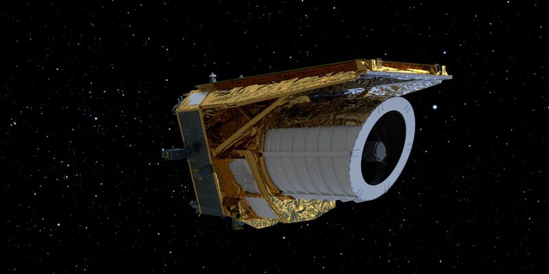 Ein computergeneriertes Bild des Weltraumteleskops «Euclid». Erste Bilder der europäischen Sonde gewähren einen detailreichen Einblick in den Weltraum. - Foto: --/ATG/ESA/dpa