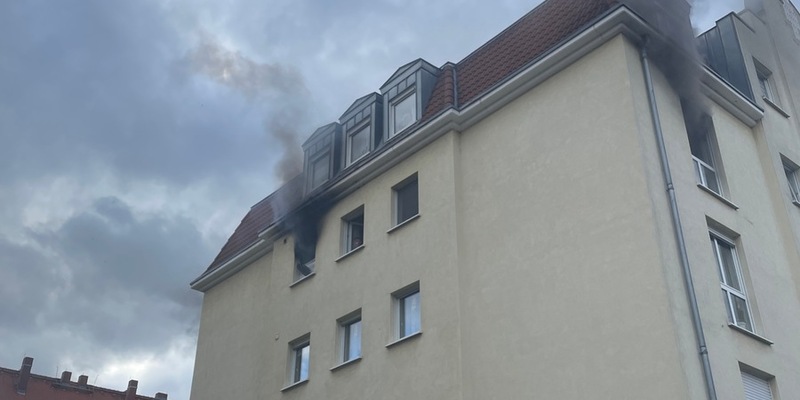 FW Dresden: Feuerwehr rettet fünf Menschen und einen Hund bei ausgedehntem Küchenbrand - Foto: presseportal.de
