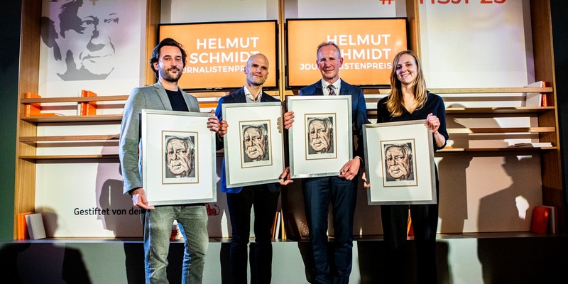 Helmut Schmidt Journalistenpreis 2023: Ausgezeichnet wurden Thorsten Link (SWR), Valerie Schönian (Die Zeit) sowie Simon Haas und Florian Seliger (NZZ) - Foto: presseportal.de