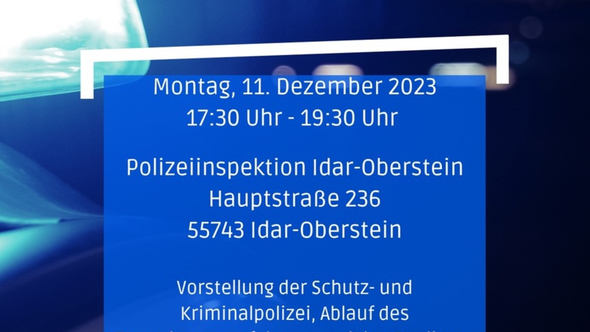 POL-PDTR: Die Polizei- und Kriminalinspektion Idar-Oberstein lädt zum Berufsinformationsabend ein - Foto: presseportal.de