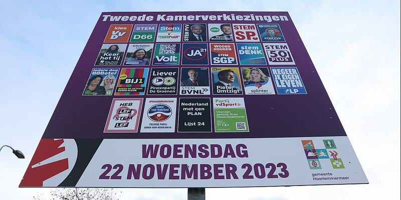 Werbung für Parlamentswahl in den Niederlanden 2023 am 21.11.2023 - Foto: über dts Nachrichtenagentur