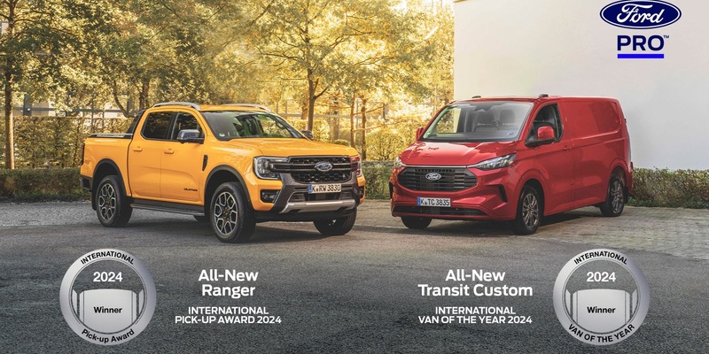 Doppelsieg für Ford Pro: Neuer Ford Transit Custom zum Transporter des Jahres gewählt, neuer Ford Ranger gewinnt Internationalen Pick-up-Award - Foto: presseportal.de