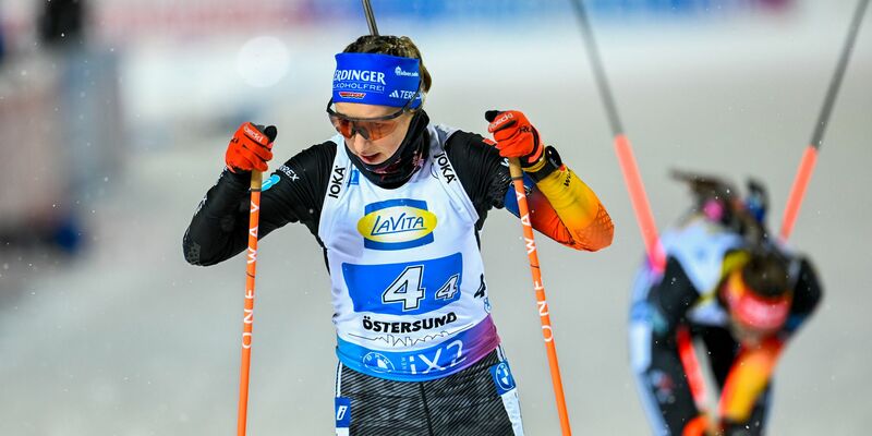 Führt die Weltcup-Gesamtwertung im Biathlon an: Franziska Preuß. - Foto: Pontus Lundahl/TT News Agency/AP/dpa