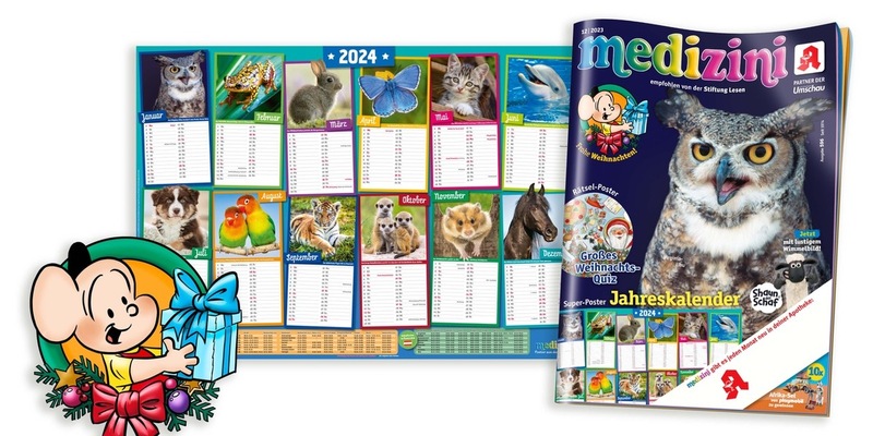 Die neue medizini ist da! Mit Super-Poster-Jahreskalender 2024 und viel vorweihnachtlichem Lesespaß - Foto: presseportal.de