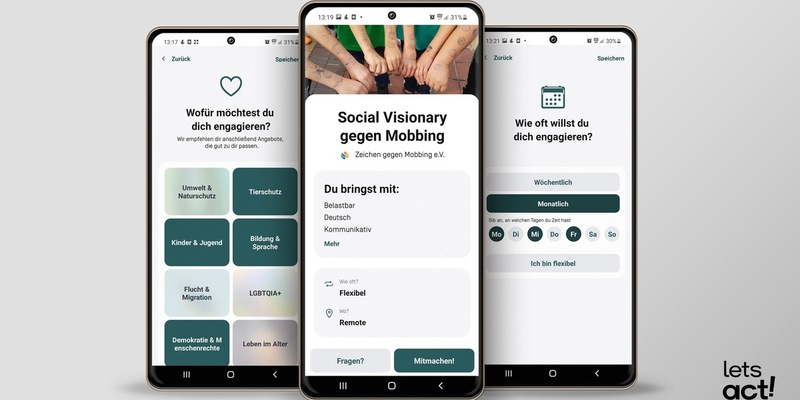 Volunteering-App letsact: Freiwillige finden innerhalb von 8 Minuten ein Ehrenamt - Foto: presseportal.de