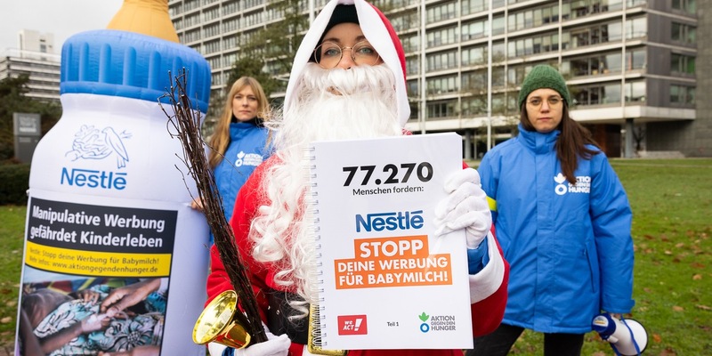 Rute für Nestlé: 77.270 Menschen fordern Nestlé: Stopp deine Werbung für Babymilch! - Foto: presseportal.de