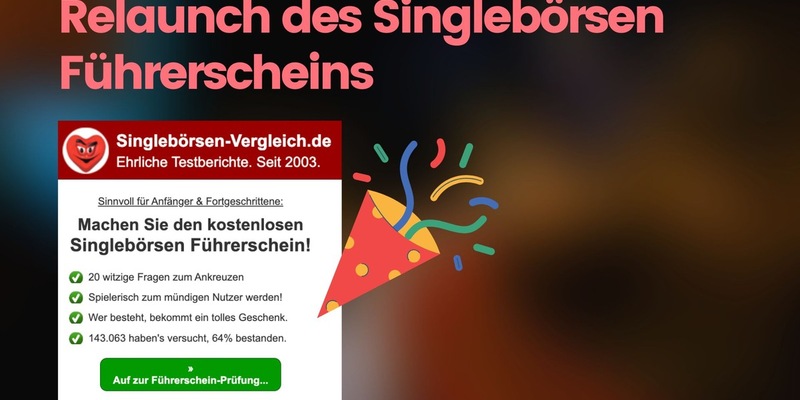 20 Jahre Singlebörsen-Vergleich.de: Jubiläum, Unternehmensübernahme und ein innovativer Relaunch - Foto: presseportal.de
