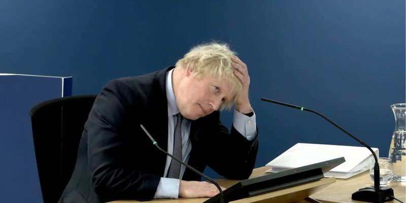 Der ehemalige Premierminister Boris Johnson vor der britischen Corona-Untersuchungskommission in London. - Foto: Uk Covid-19 Inquiry/PA Media/dpa