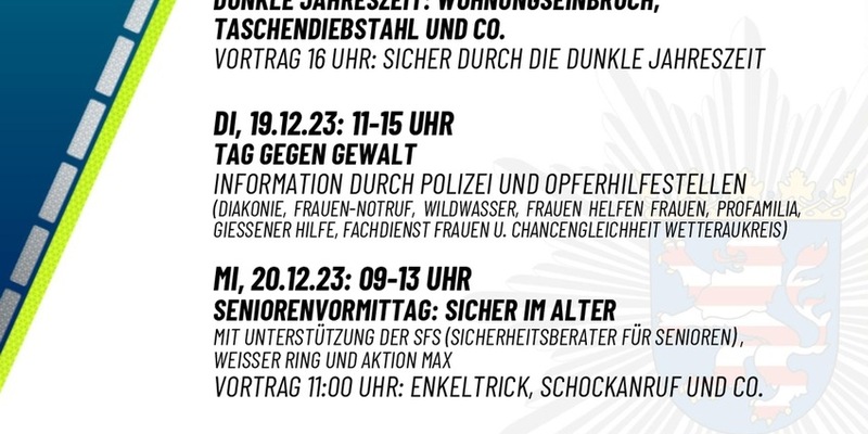 POL-WE: Polizeitreff im Kreativhaus Friedberg - 5 Tage Prävention und Opferschutz - Foto: presseportal.de