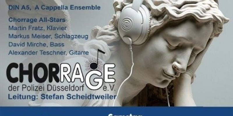 POL-D: Veranstaltungshinweis - Chorrage der Polizei Düsseldorf präsentiert Konzert im Advent - Plakat hängt an - Foto: presseportal.de